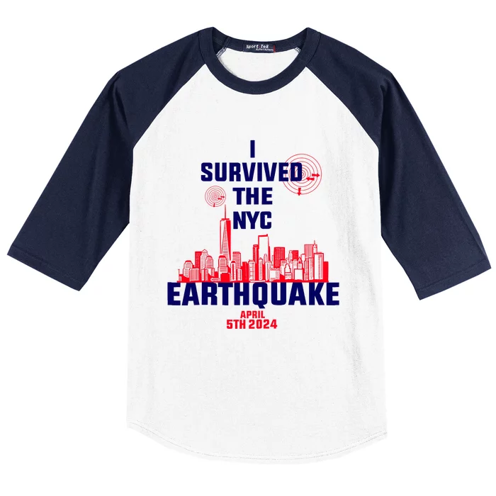 I Survived The Nyc Earthquake 2024 Baseball Sleeve Shirt