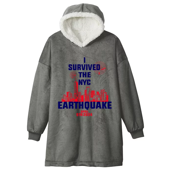 I Survived The Nyc Earthquake 2024 Hooded Wearable Blanket