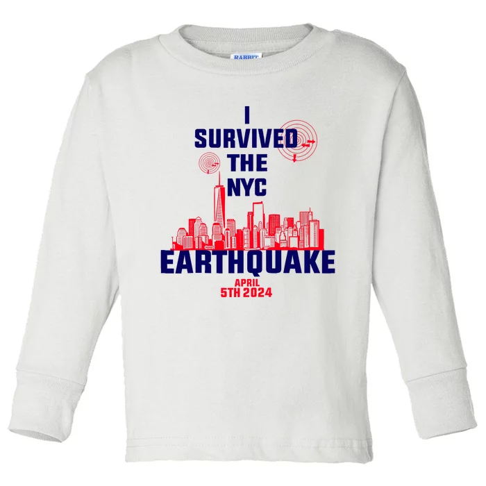 I Survived The Nyc Earthquake 2024 Toddler Long Sleeve Shirt