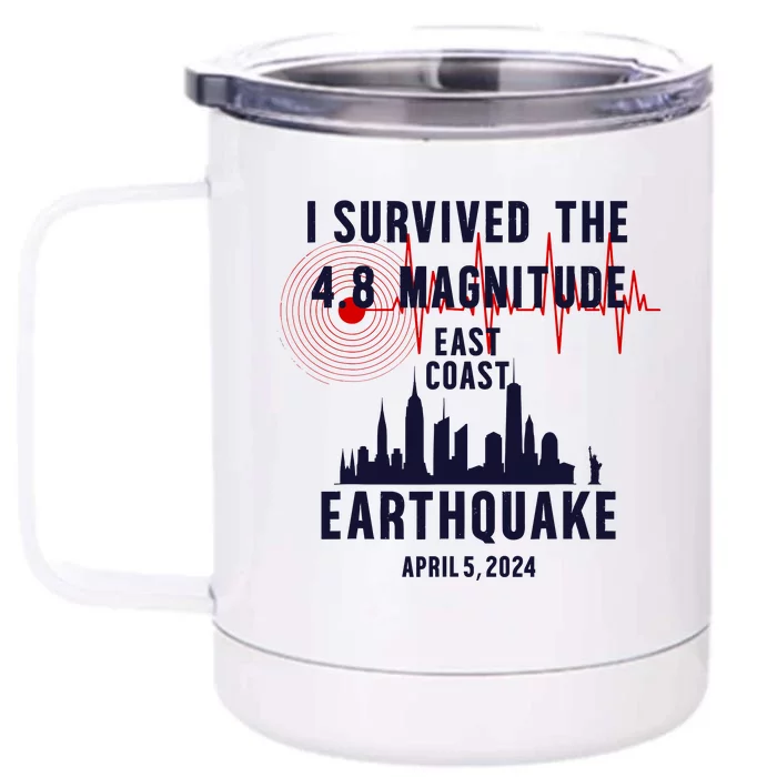 I Survived The Nyc Earthquake 2024 Front & Back 12oz Stainless Steel Tumbler Cup