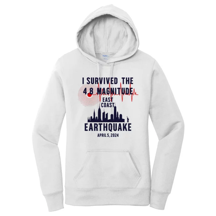 I Survived The Nyc Earthquake 2024 Women's Pullover Hoodie