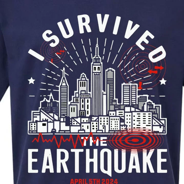 I Survived The Nyc Earthquake Sueded Cloud Jersey T-Shirt