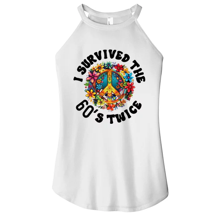 I Survived The 60s Sixties Twice 70th Birthday 60th Funny Women’s Perfect Tri Rocker Tank