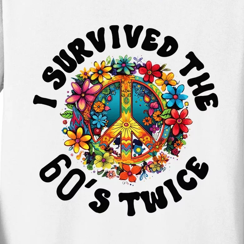 I Survived The 60s Sixties Twice 70th Birthday 60th Funny Kids Long Sleeve Shirt