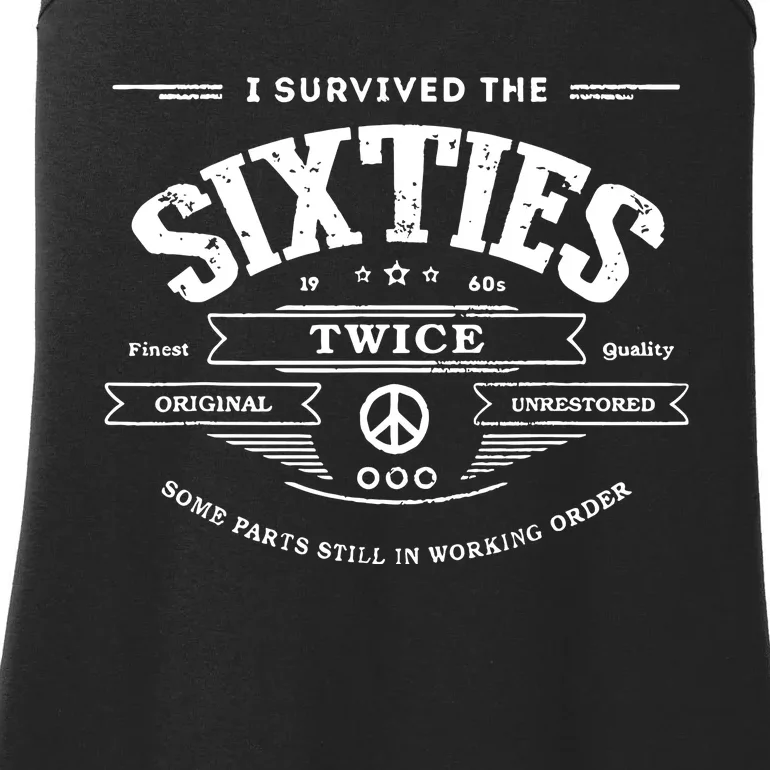 I Survived The Sixties Twice Built In 60s 70th 60th Birthday Ladies Essential Tank