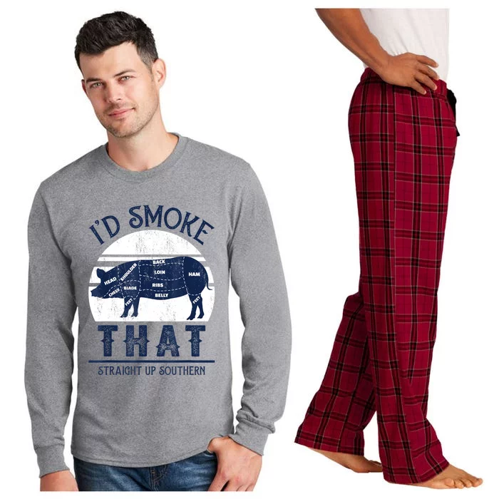 Id Smoke That Straight Up Southern Pig Vintage Long Sleeve Pajama Set