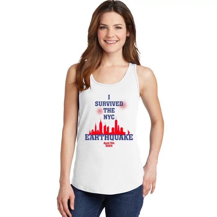 I Survived The Nyc Earthquake April 5th 2024 Ladies Essential Tank