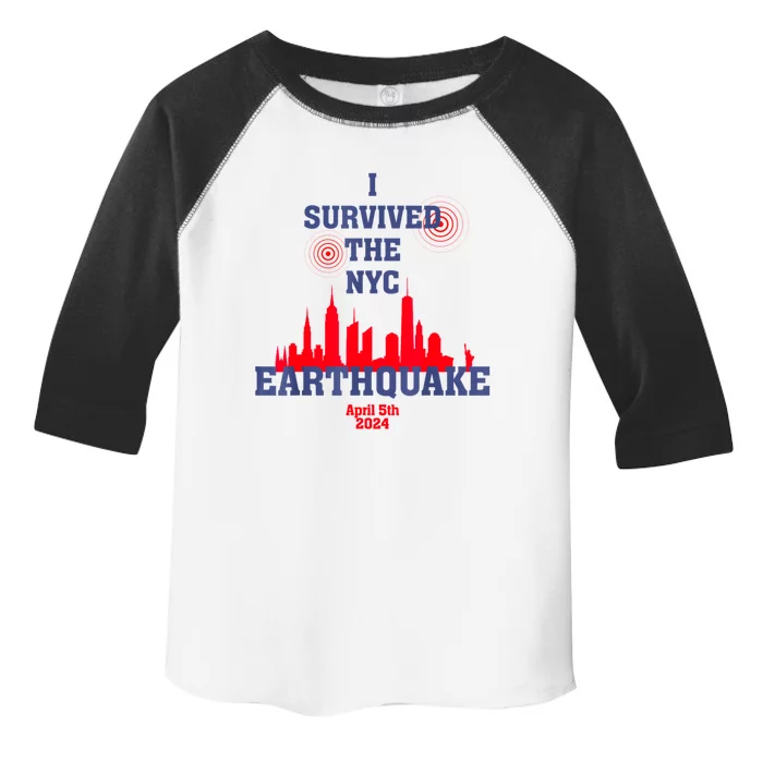 I Survived The Nyc Earthquake April 5th 2024 Toddler Fine Jersey T-Shirt