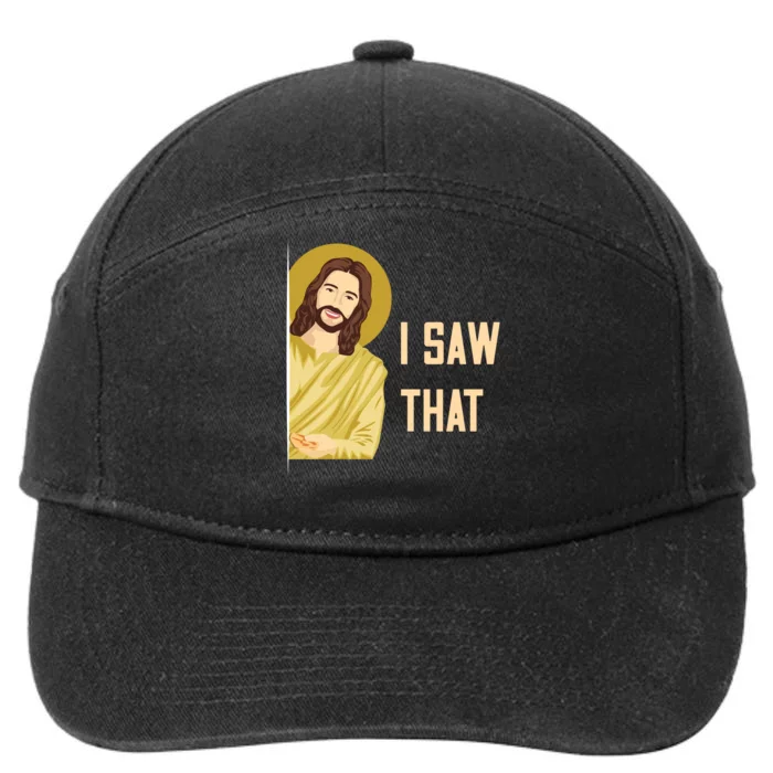 I Saw That Funny Jesus Meme 7-Panel Snapback Hat