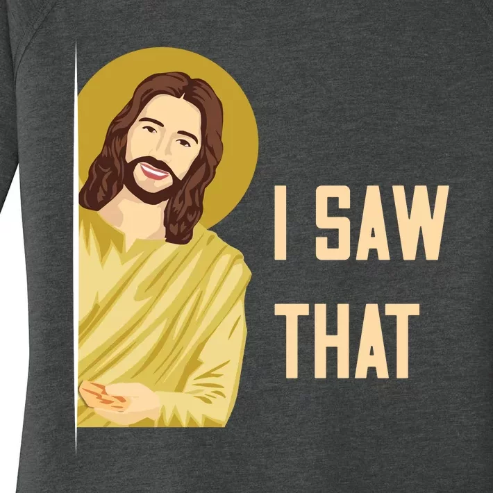 I Saw That Funny Jesus Meme Women's Perfect Tri Tunic Long Sleeve Shirt