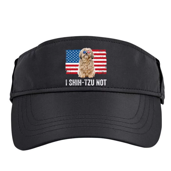 I Shih Tzu Not American Flag Dog Lover Owner Shih Tzu Funny Adult Drive Performance Visor