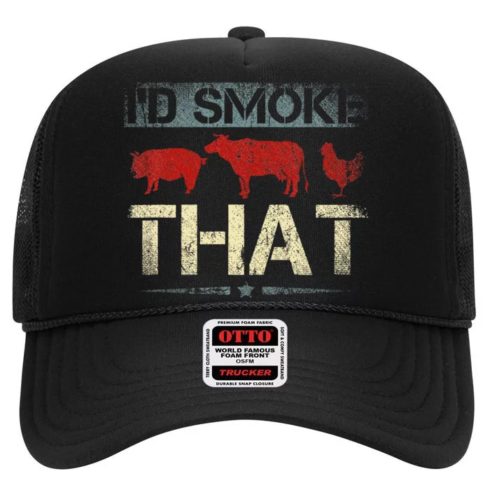 Id Smoke That Barbecue High Crown Mesh Trucker Hat