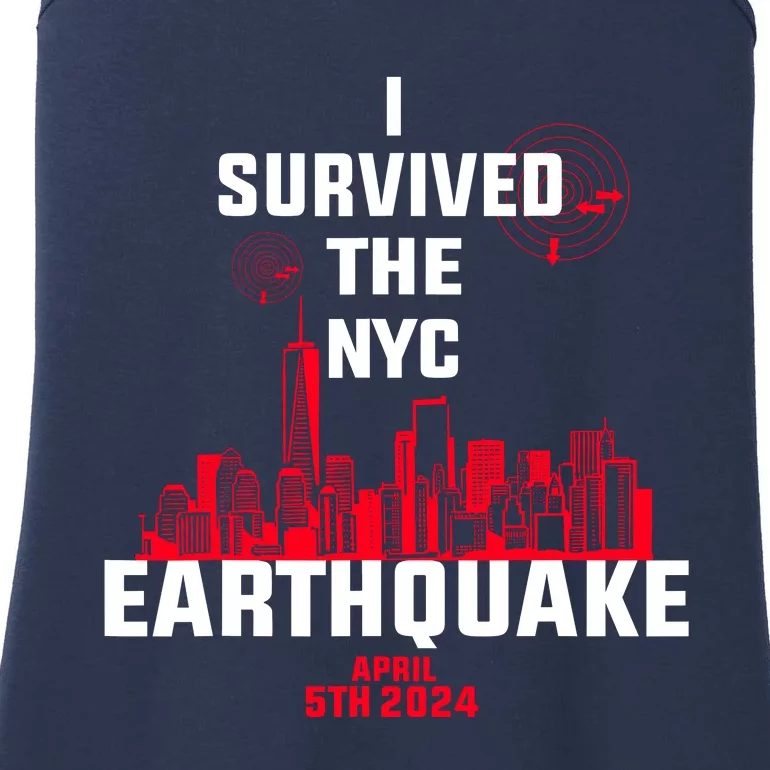 I Survived The Nyc Earthquake 5th April 2024 Ladies Essential Tank