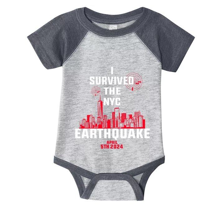 I Survived The Nyc Earthquake 5th April 2024 Infant Baby Jersey Bodysuit