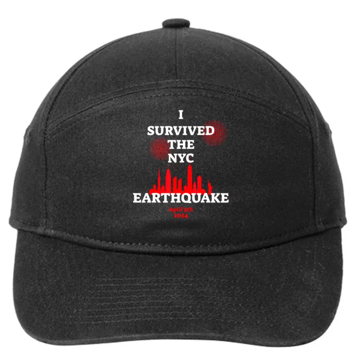 I Survived The Nyc Earthquake April 5th 2024 7-Panel Snapback Hat