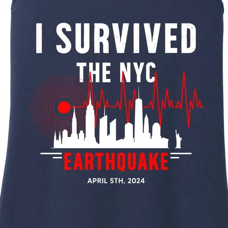 I Survived The Nyc Earthquake 5th April 2024 Ladies Essential Tank