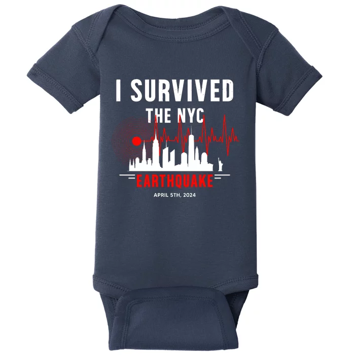 I Survived The Nyc Earthquake 5th April 2024 Baby Bodysuit