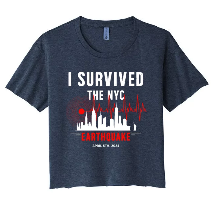 I Survived The Nyc Earthquake 5th April 2024 Women's Crop Top Tee