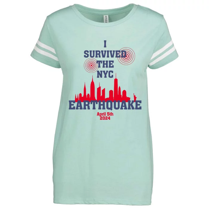 I Survived The Nyc Earthquake 5th April 2024 Enza Ladies Jersey Football T-Shirt