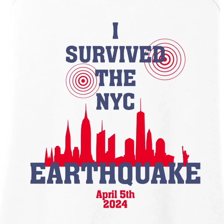 I Survived The Nyc Earthquake 5th April 2024 Ladies Essential Tank