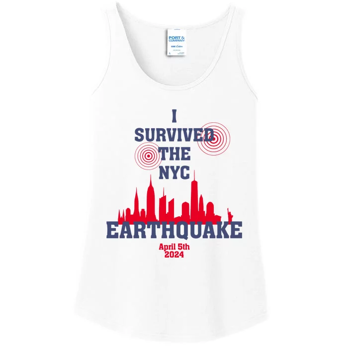 I Survived The Nyc Earthquake 5th April 2024 Ladies Essential Tank