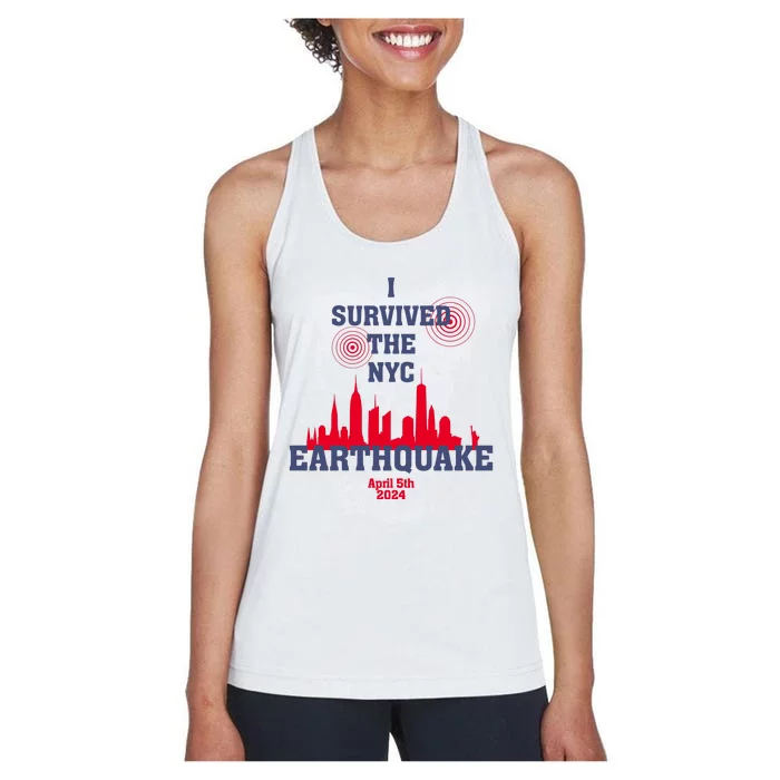 I Survived The Nyc Earthquake 5th April 2024 Women's Racerback Tank