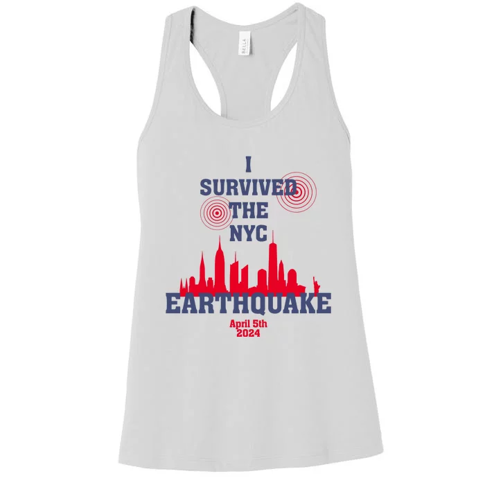 I Survived The Nyc Earthquake 5th April 2024 Women's Racerback Tank