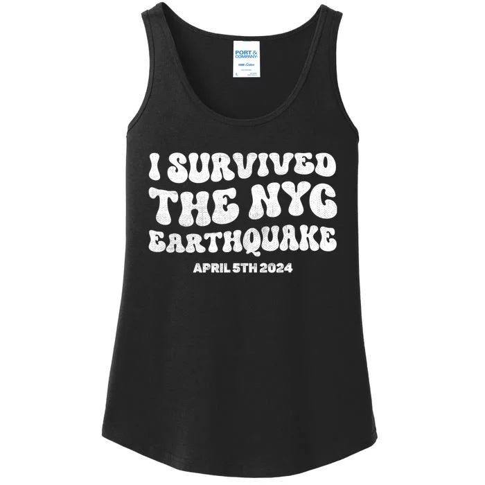 I Survived The Nyc Earthquake April 5th 2024 Ladies Essential Tank