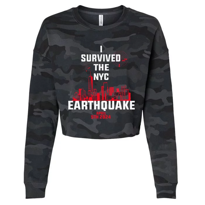 I Survived The Nyc Earthquake Cropped Pullover Crew