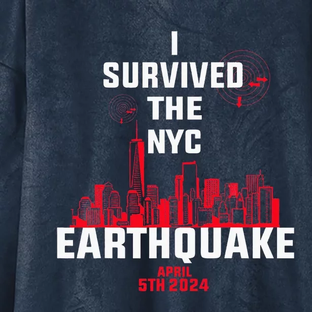 I Survived The Nyc Earthquake Hooded Wearable Blanket