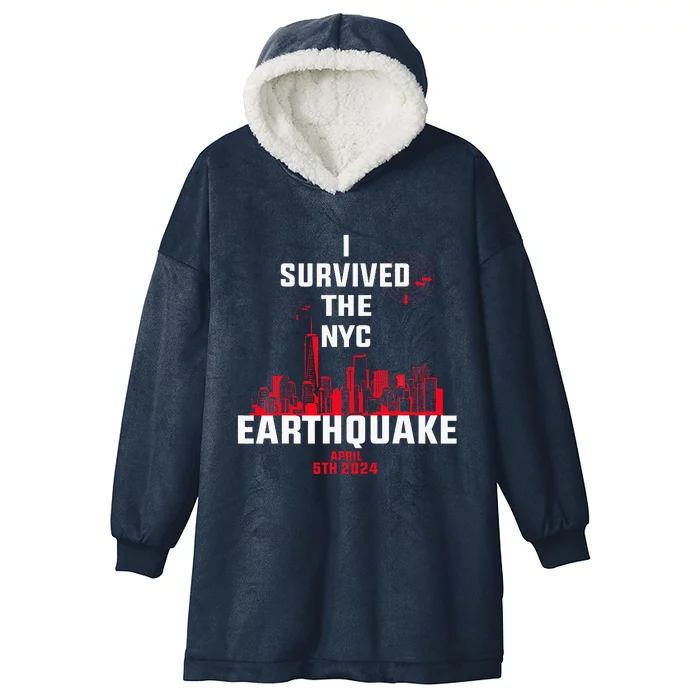 I Survived The Nyc Earthquake Hooded Wearable Blanket