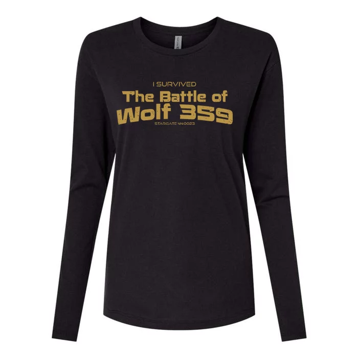 I Survived The Battle Of Wolf 359 Stargate 440023 Womens Cotton Relaxed Long Sleeve T-Shirt