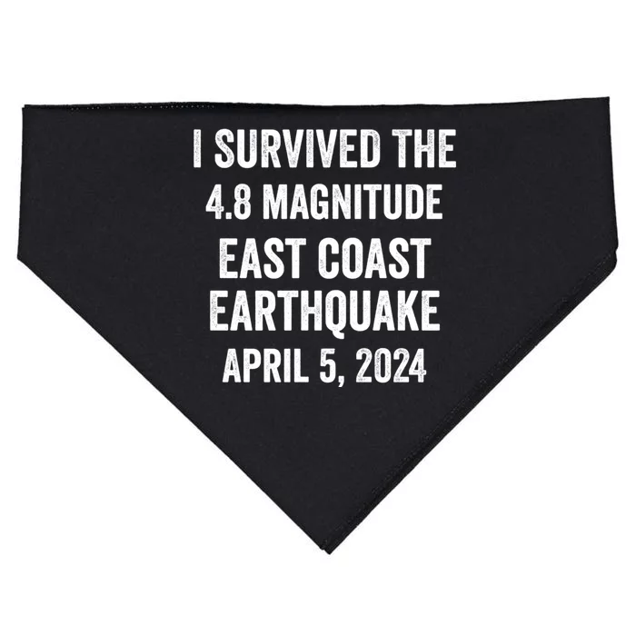 I Survived The April 5 East Coast Earthquake 2024 USA-Made Doggie Bandana