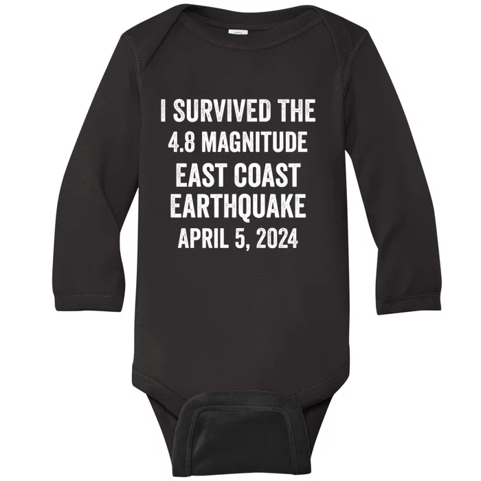 I Survived The April 5 East Coast Earthquake 2024 Baby Long Sleeve Bodysuit