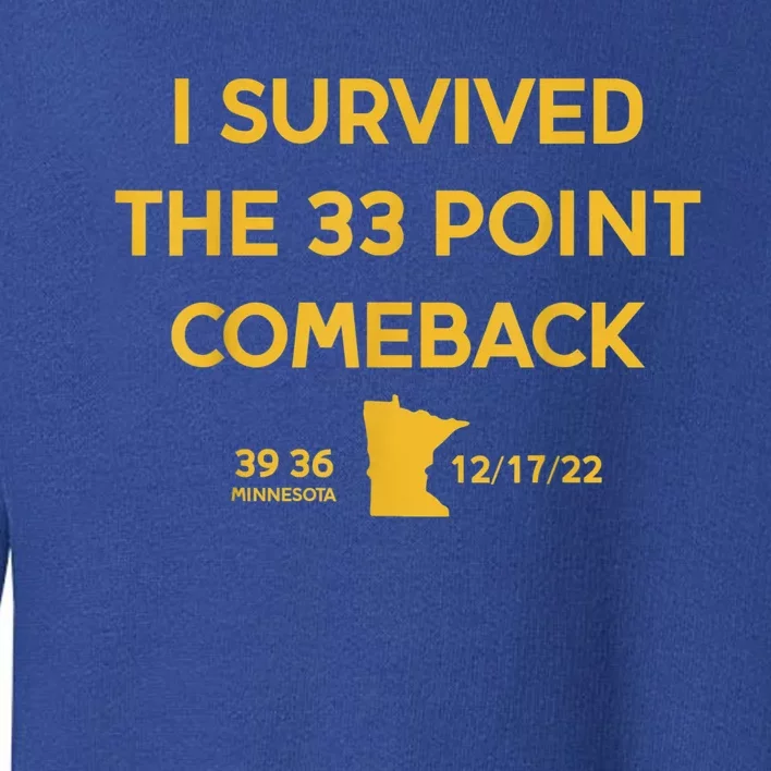 I Survived The 33 Point Comeback Football Toddler Sweatshirt