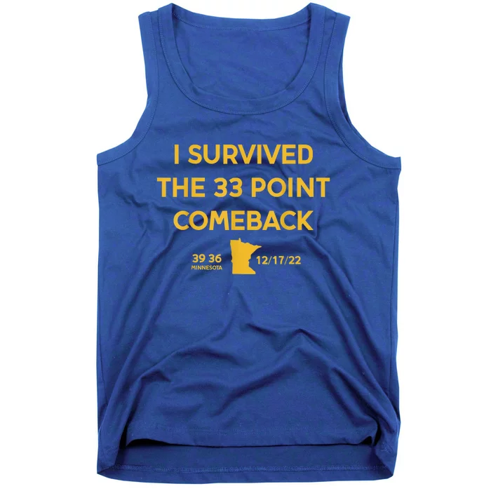 I Survived The 33 Point Comeback Football Tank Top