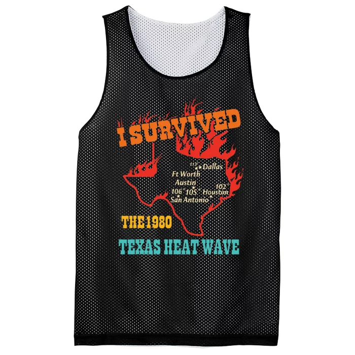 I Survived The 1980 Texas Heat Wave Vintage Quote Mesh Reversible Basketball Jersey Tank