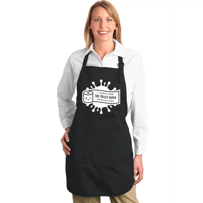 I Survived The Toilet Paper Apocalypse Full-Length Apron With Pocket