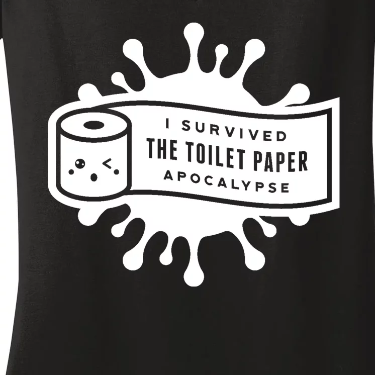 I Survived The Toilet Paper Apocalypse Women's V-Neck T-Shirt