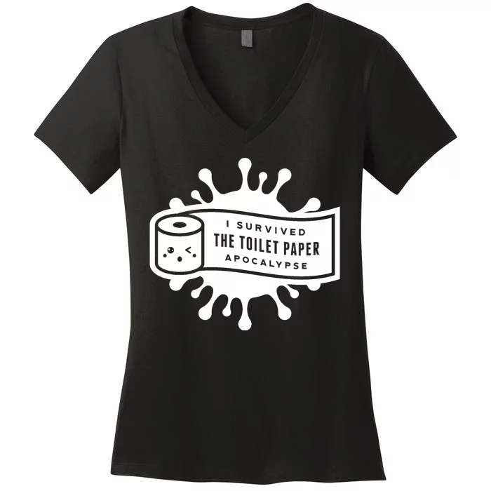 I Survived The Toilet Paper Apocalypse Women's V-Neck T-Shirt