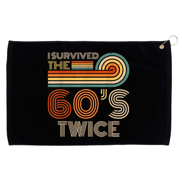 I Survived The 60s Twice Sixties 70th 70s Year Old Birthday Grommeted Golf Towel