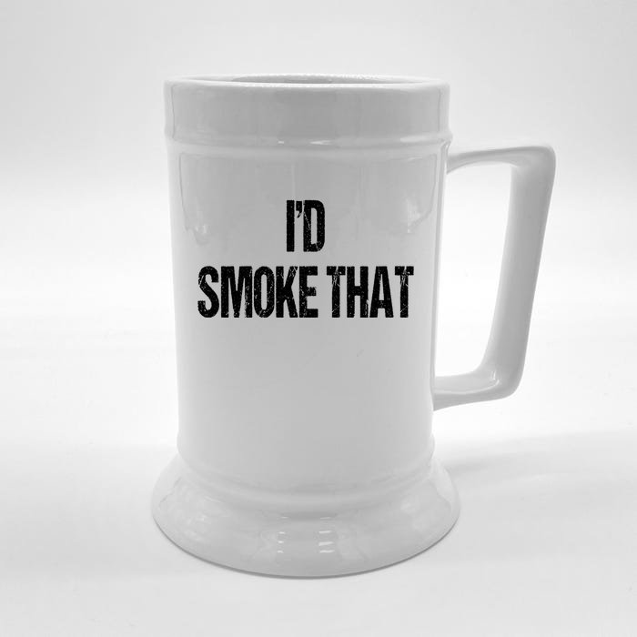 I'd Smoke That Bbq Grill Barbecue Gift Front & Back Beer Stein