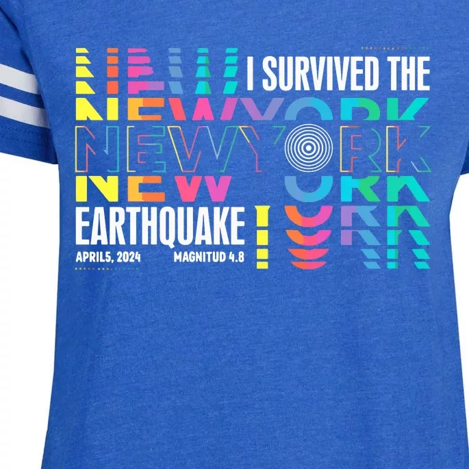 I Survived The New York City Earthquake Enza Ladies Jersey Football T-Shirt