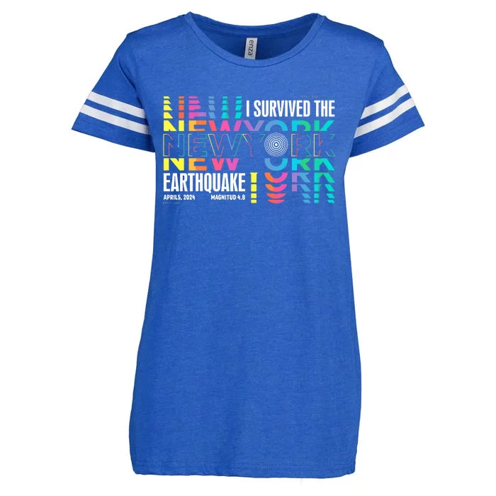 I Survived The New York City Earthquake Enza Ladies Jersey Football T-Shirt