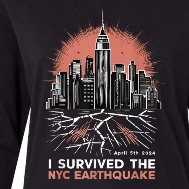 I Survived The Nyc Earthquake 2024 Womens Cotton Relaxed Long Sleeve T-Shirt