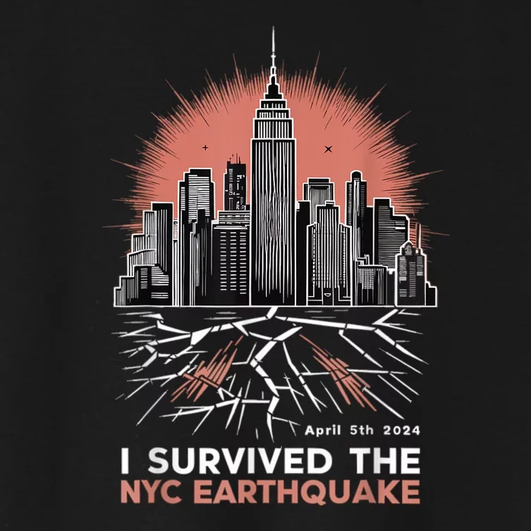 I Survived The Nyc Earthquake 2024 Women's Crop Top Tee