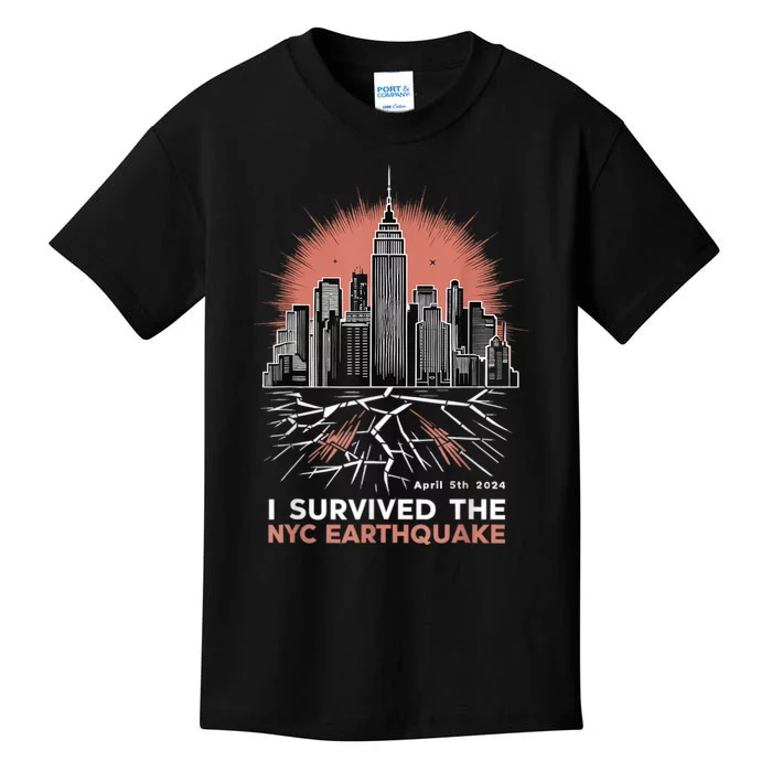 I Survived The Nyc Earthquake 2024 Kids T-Shirt