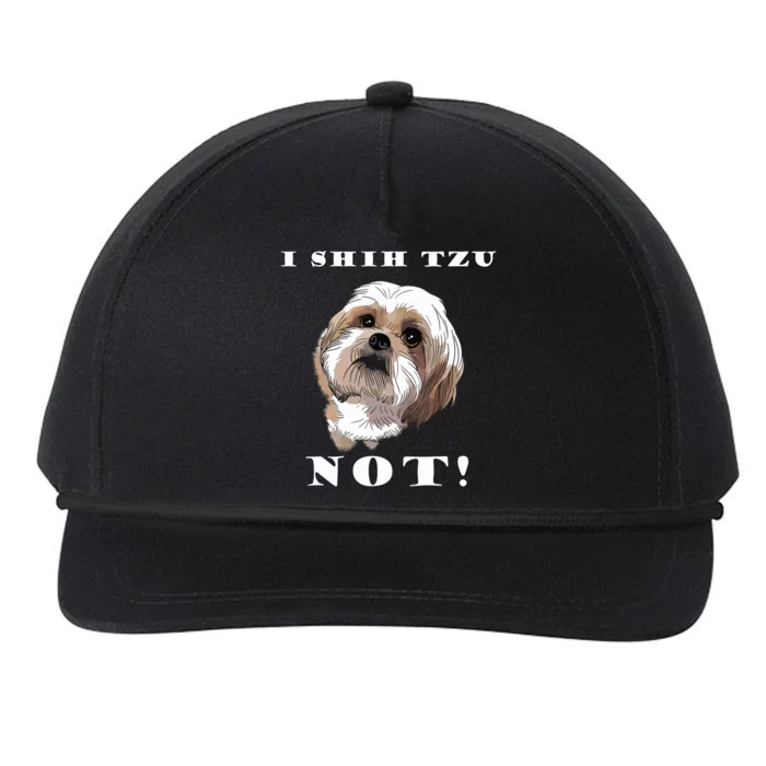 I SHIH TZU NOT Dog Puppy Pup Adorable Dog Lover Funny Snapback Five-Panel Rope Hat