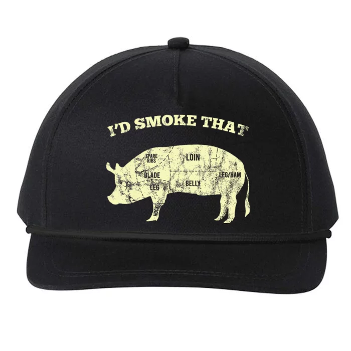 Id Smoke That Pig For A Culinary Student Snapback Five-Panel Rope Hat