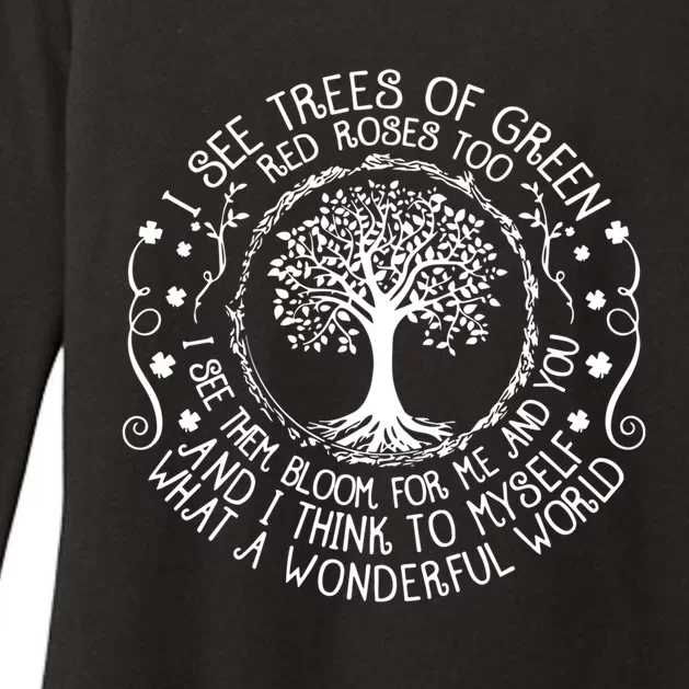 I See Trees Green Red Roses Wonderful World Earth Day Nature Gift Womens CVC Long Sleeve Shirt